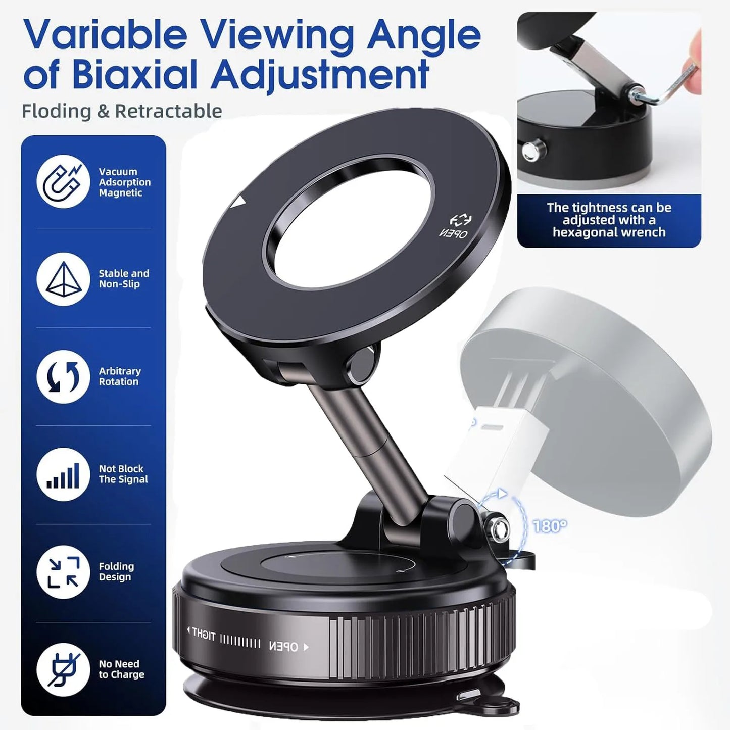 MagFold: 360° Magnetic Car Mount